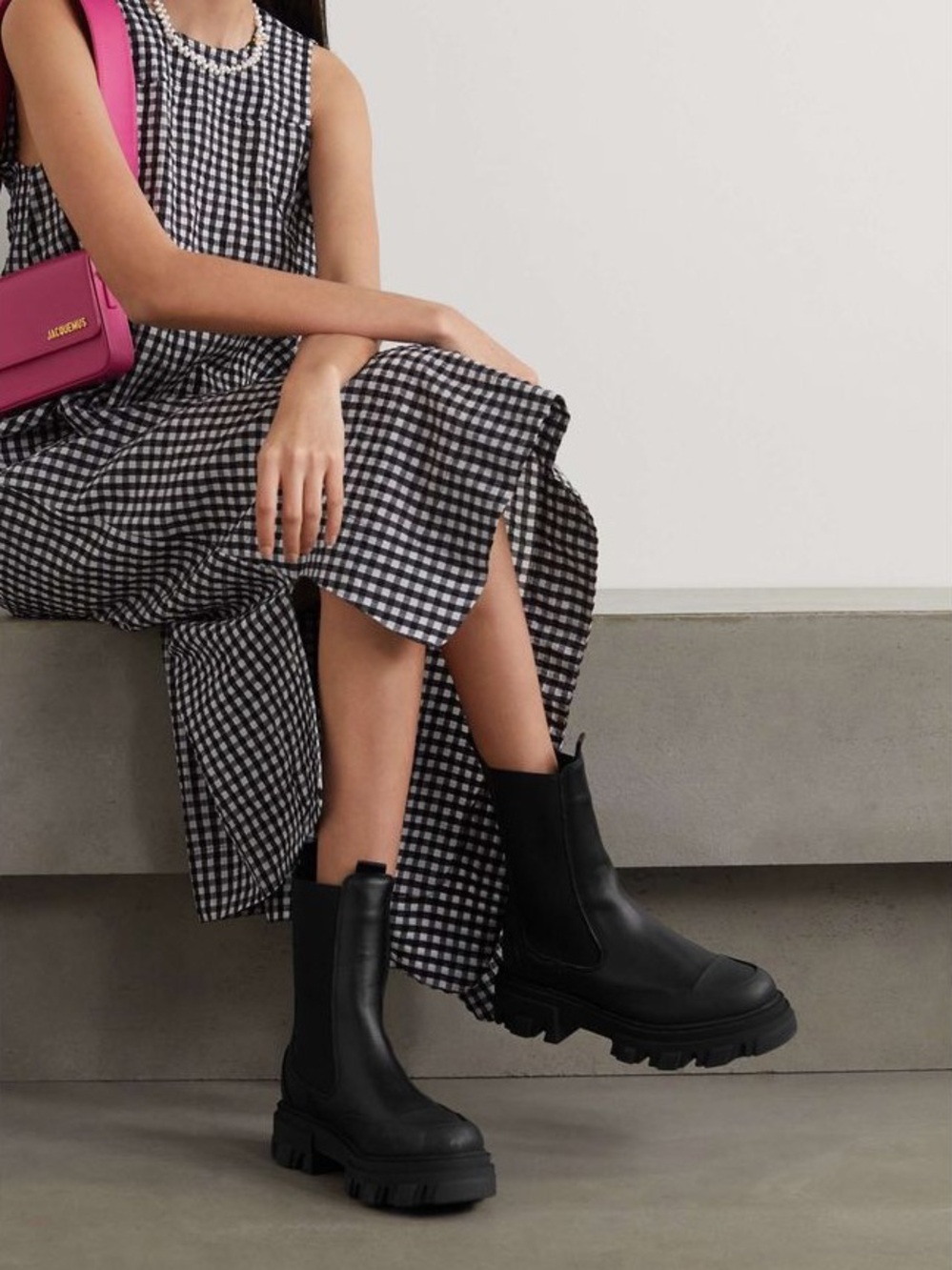 GANNI Mid Chelsea Boots in Black